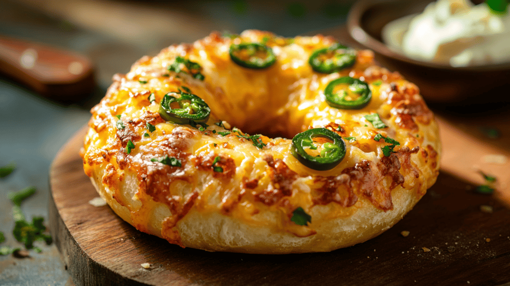 Jalapeno Cheddar Bagel 1