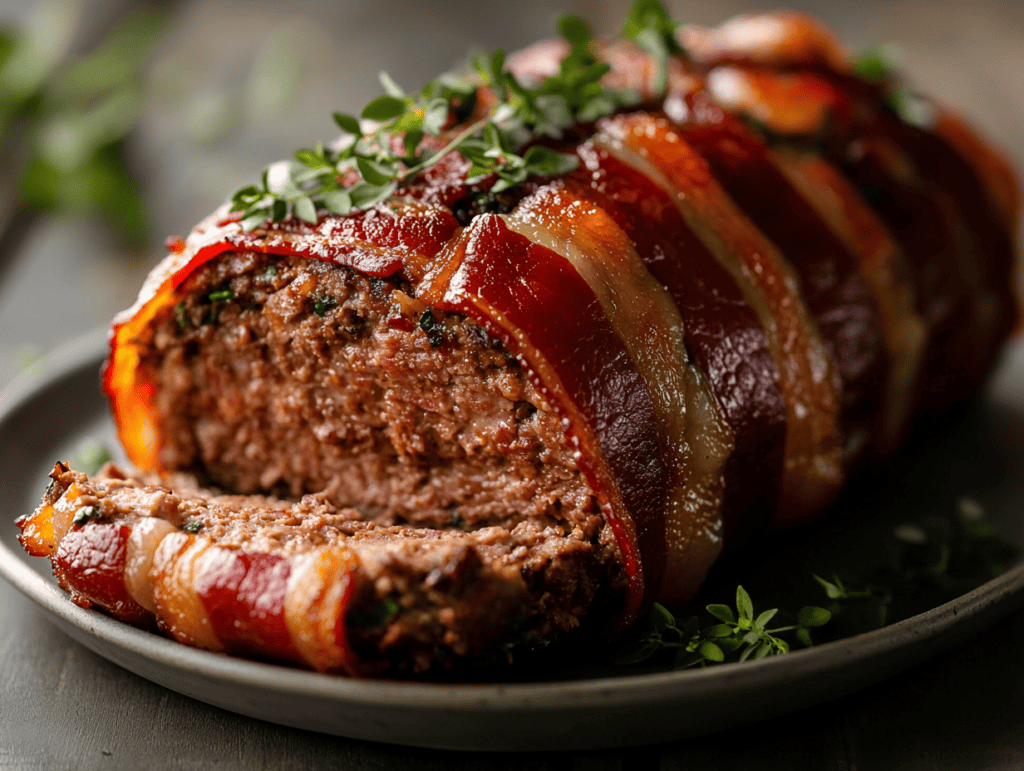 Meatloaf Wrapped in Bacon 2