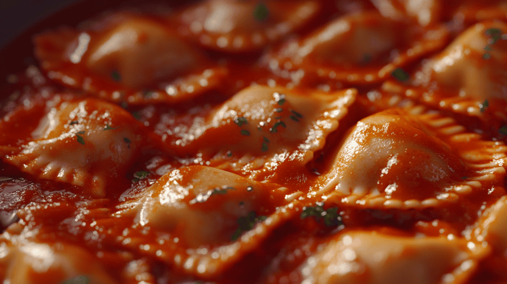 Ravioli and Marinara Sauce